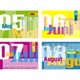Kalenderblätter Mai bis August, typografischer Kalender 