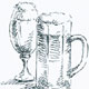 Vignetten: Pils-Glas und Bier-Glas