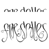 Täuschung durch Schriftmischung, „one dollar“ - „five smiles“