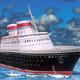 Papiermodell eines Schiffes