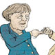 A. Merkel und G. Westerwelle, Porträts von Politikern