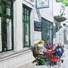Postkarte für das Café Mamsellchen, Stadtillustrationen
