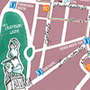 Stadtkarte des Berliner Bezirks Friedrichshain für einen Reiseführer