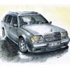 Mercedes Benz, gezeichnete Illustrationen von PKWs