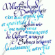 Geburtskarte, Kalligraphie
