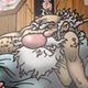 besoffener Weihnachtsmann schläft seinen Kater aus, Cartoons aus Berlin