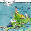 Illustrierte Karte von Fischland-Darß-Zingst