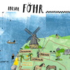 Illustrierte Karte von der Nordseeinsel Föhr