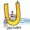 U wie Urlauber, illustrierte Alphabete für Kinder