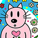 Katze im Blumenmeer, Cartoon