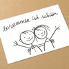 zusammen ist schön - witzige Hochzeitspostkarten mit Strichmännchen