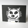 Kampf-Katze, Recycling-Postkarten mit Monstern