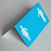 blaue Design-Tischkarten zur Hochzeit