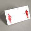 Design-Tischkarten zur Hochzeit in rot