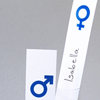 Tischdeko mit dem Symbol für Frau und Mann