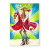 gemalte Weihnachtskarten mit tanzendem Rentier