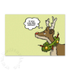 Rudolph mit Adventskranz um den Hals