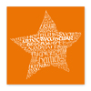 Stern, quadratische Weihnachtskarten mit orangem Stern