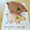 Neujahrskarten mit Schwein