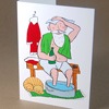 Der Weihnachtsmann erholt sich beim Fußbad, sympathische Weihnachtskarten