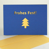 Design-Weihnachtskarten mit blauem und goldenem Recycling-Karton