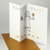 Frost! Frohes Fest! Recycling-Weihnachtskarten mit Wortspiel und Engelchen