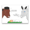 Cartoon-Weihnachtskarten mit Ochs und Esel