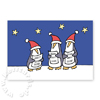 weihnachtslieder singende Pinguine, witzige Weihnachtskarten