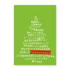 grüne Weihnachtskarten mit Weihnachtsbaum aus Schrift