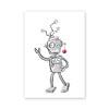 Weihnachtskarte mit witzigem Weihnachtsroboter