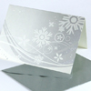 Schneekristalle - Weihnachtskarten mit silbernem Druck