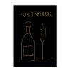 Prosit Neujahr, Neujahrskarten mit Sektflasche