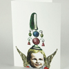 Weihnachtskarte: Engel mit Christbaumspitze