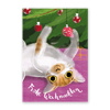 Weihnachtskarten, Katze am Christbaum