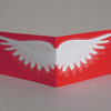 Flügel, rot gedruckte Weihnachtskarten