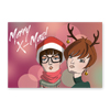trendige Weihnachtskarten mit zwei Mädchen