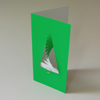 froschgrüne Design-Weihnachtskarten mit Baum zum Drehen