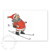 skifahrender Weihnachtsmann, illustrierte Weihnachtskarten