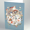 Weihnachtsmarkt-Wimmelbild, illustrierte Weihnachtskarten