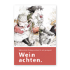 Wein achten, illustrierte Weihnachtskarten mit Spruch