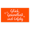 orange Weihnachtskarten mit Handlettering: Glück, Gesundheit und Erfolg