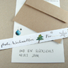 Weihnachtskarten mit Banderole für Geschenk-Etiketten
