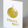Weihnachtskarten mit goldener Christbaumkugel