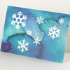 Recycling-Weihnachtskarten mit Eiskristallen