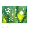 Schneeflocken, grüne Weihnachtskarten
