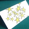 Weihnachtskarten mit funkelnden Sternen