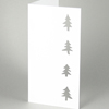 weiße Weihnachtskarten mit ausgestanzten Bäumen