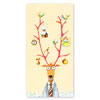 Hirsch mit geschmücktem Geweih, illustrierte Weihnachtskarten