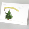Ceci n´est pas und arbre de Noel, Weihnachtskarten mit gebildetem Weihnachtsbaum, der französisch kann