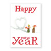 Happy New Year, Neujahrskarten mit Schnee und Herz
